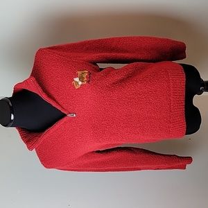 Vintage Passardi sportswear red sweater with Scotty dog